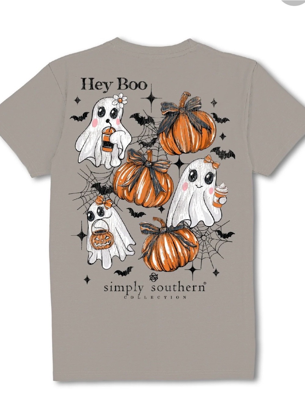 New Simply Southern Halloween Fall Ghost Pumpkin Hey Boo Shirt XXL 2XL